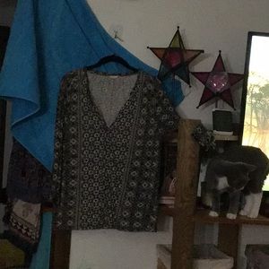 Lucky brand top xl blk and beige. Worn gently.
